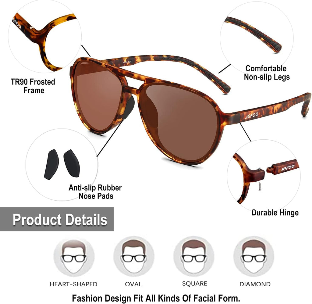 Polarized Aviator Sunglasses for Women Men Retro Trendy Sports Sunglasses for Outdoor UV400 Protection