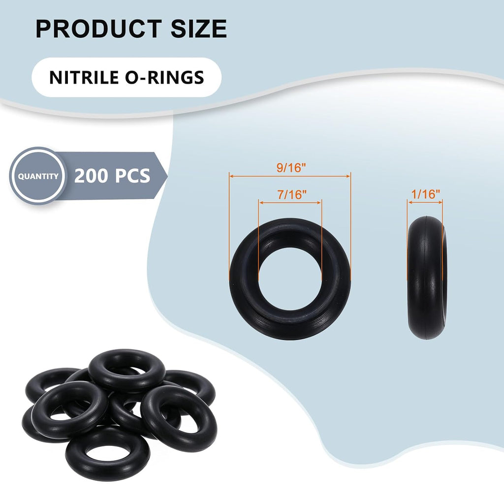 013 Buna-N O-Ring 70 Duro, 7/16" ID x 9/16" OD x 1/16" Width