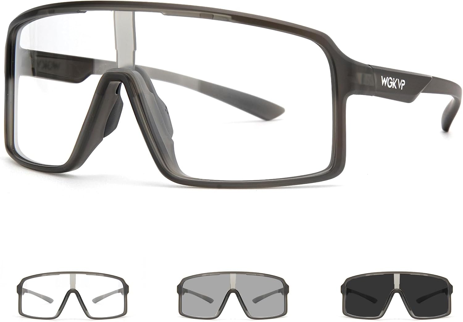 Photochromic Cycling Glasses Men Sports Sunglasses Women for Running Bike Golf Bicycle, UV400 Protection