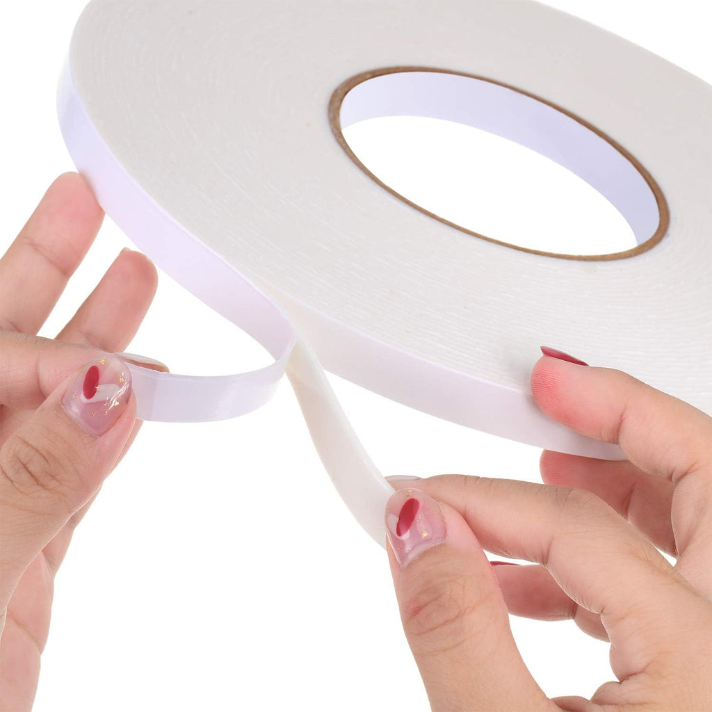 3 Rolls Double Sided Foam Tape, 1/2 Inch by 50 Feet, White
