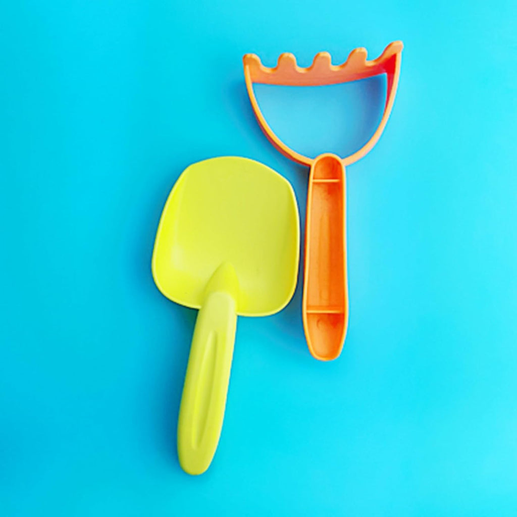 Long Shovels Sand Toys Set with Mesh Bag Including Dump Truck, Beach Buckets, Shovels, Rakes, Molds, Outdoor Beach