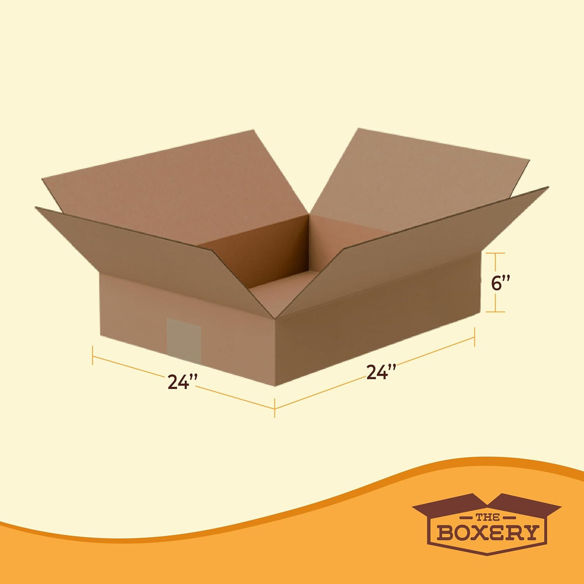 24"x24"x6" Corrugated Shipping Boxes, ECT 32 – Strong Cardboard Boxes for Packing, Mailing & Storage (5 Pack)