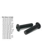 Inch Alloy Button Head Socket Cap Screws Black Oxide Assortment - 211 PCS
