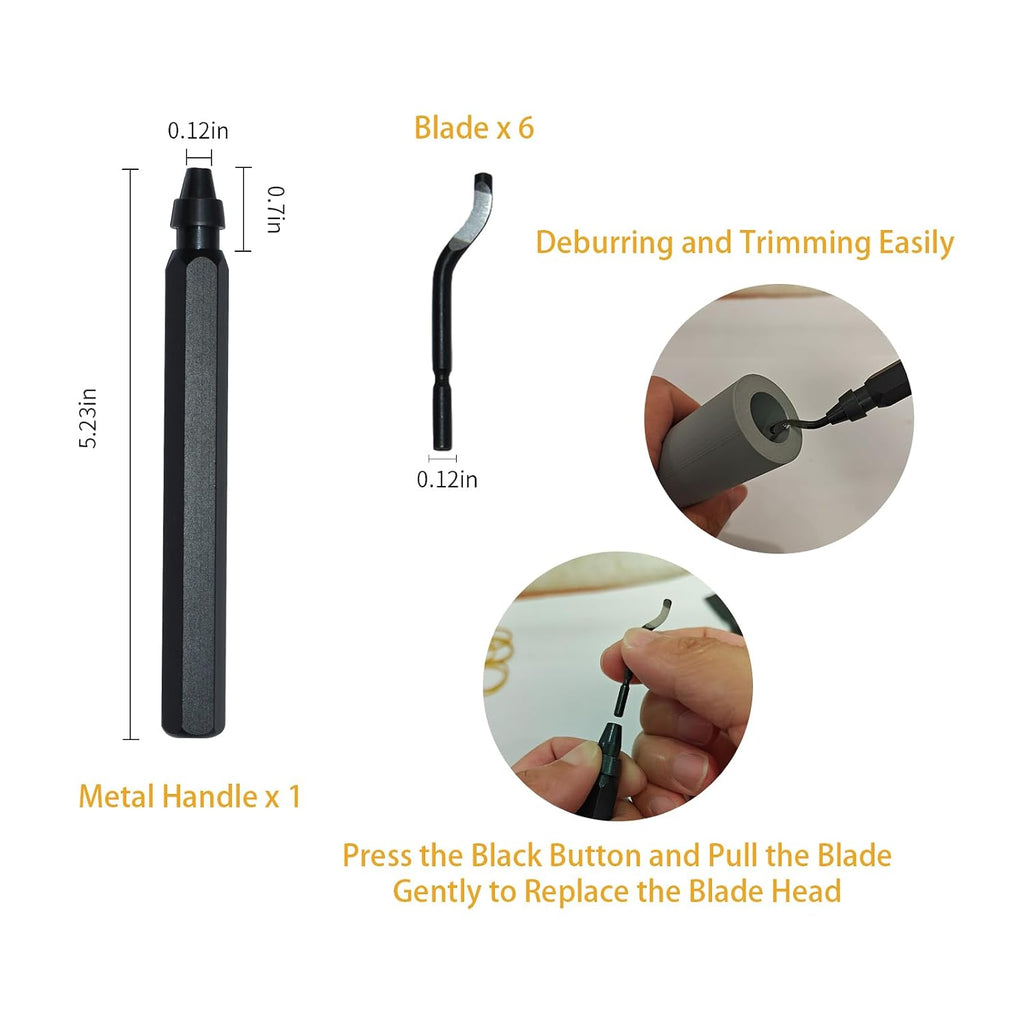 3D Printer Tools Kit Deburring Tool & 3D Printer Accessories | Deburring Tool, Scraper, Files, Brush, Drill