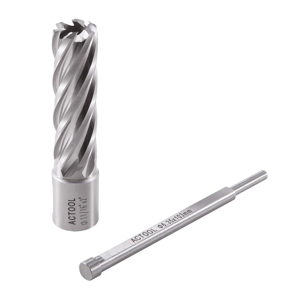 11/16" Diameter × 2" Depth of Cut HSS ANNULAR Cutter with 3/4'' Weldon Shank