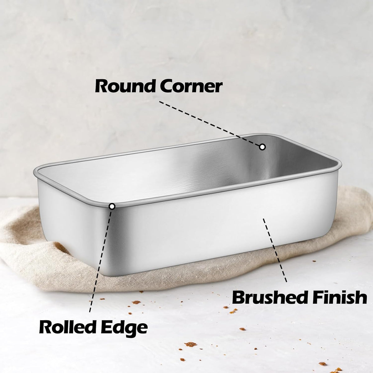 Non-Toxic 9x5IN Stainless Steel Loaf Pan for Baking Bread, 6 Pack