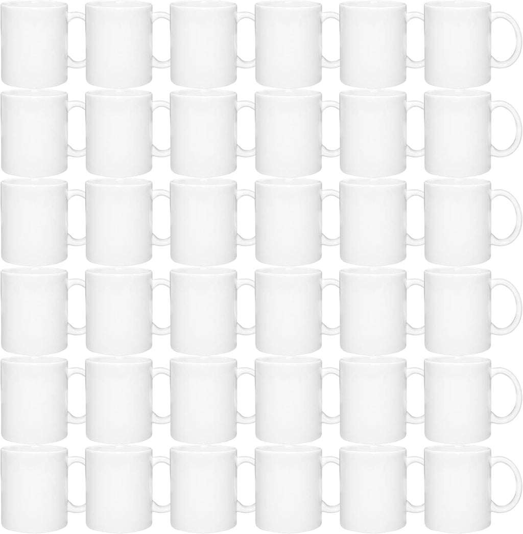 Set of 36 Sublimation Blanks Dishwasher White Ceramic Coffee Mugs 11oz Blank Ceramic Classic Drinking Cup Mug For