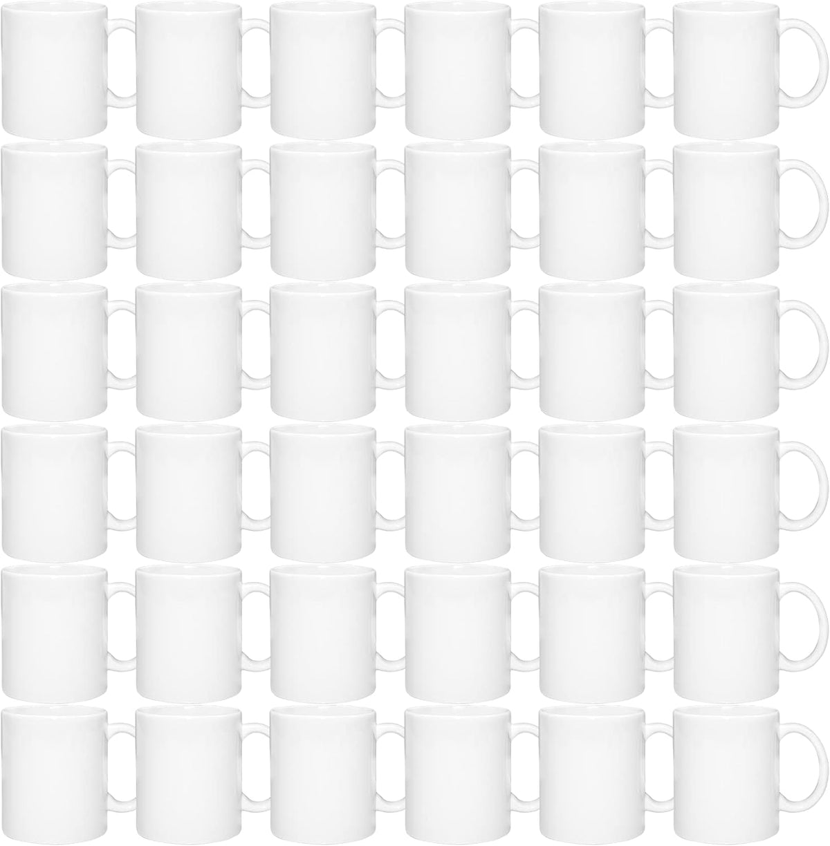 Set of 36 Sublimation Blanks Dishwasher White Ceramic Coffee Mugs 11oz Blank Ceramic Classic Drinking Cup Mug For