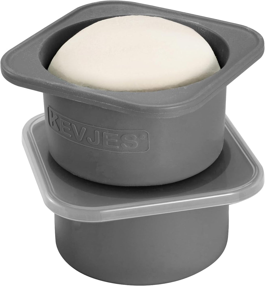 PLUS 1000ml Pizza Dough Proofing Containers, 2-Pack, Space Grey