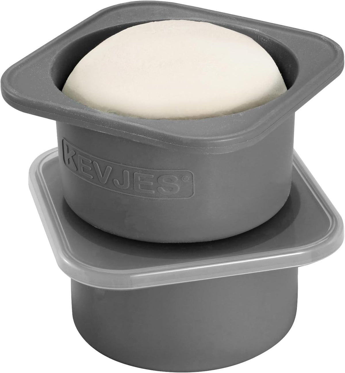 PLUS 1000ml Pizza Dough Proofing Containers, 2-Pack, Space Grey