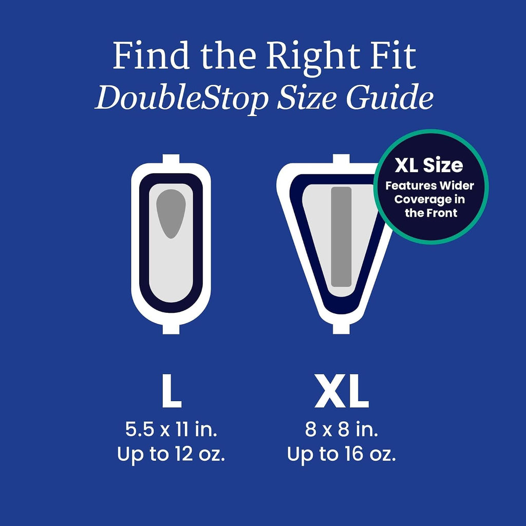 DoubleStop Male Incontinence Guards, X-Large, 18 Count