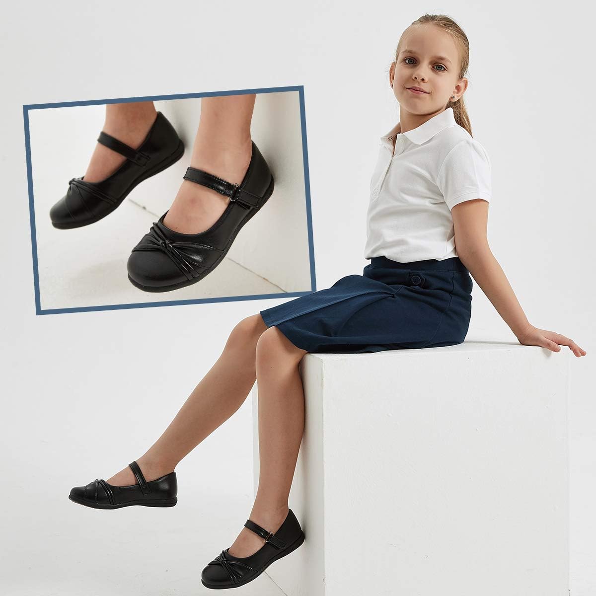 Girl's School Uniform Mary Jane Flats Dress Shoes