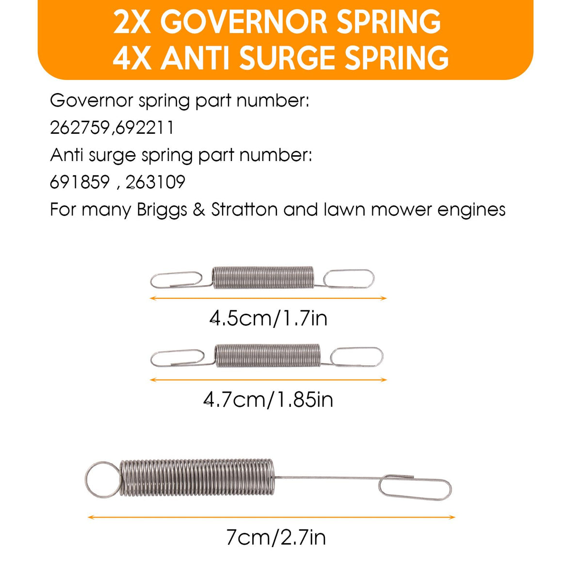 Kaberalty 36 Pack Throttle Return Springs for Honda Briggs Engine