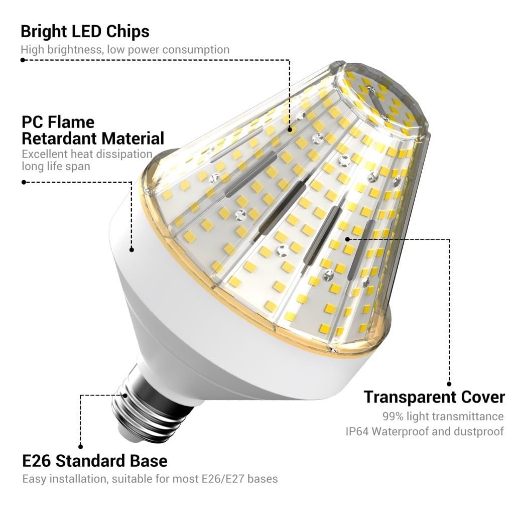 5200 Lumen LED Corn Cob Light Bulb,40W