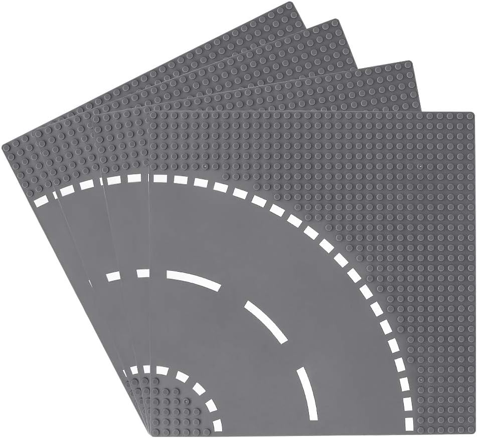 Classic Road Base Plates Street Building Kit Curve 4PCS