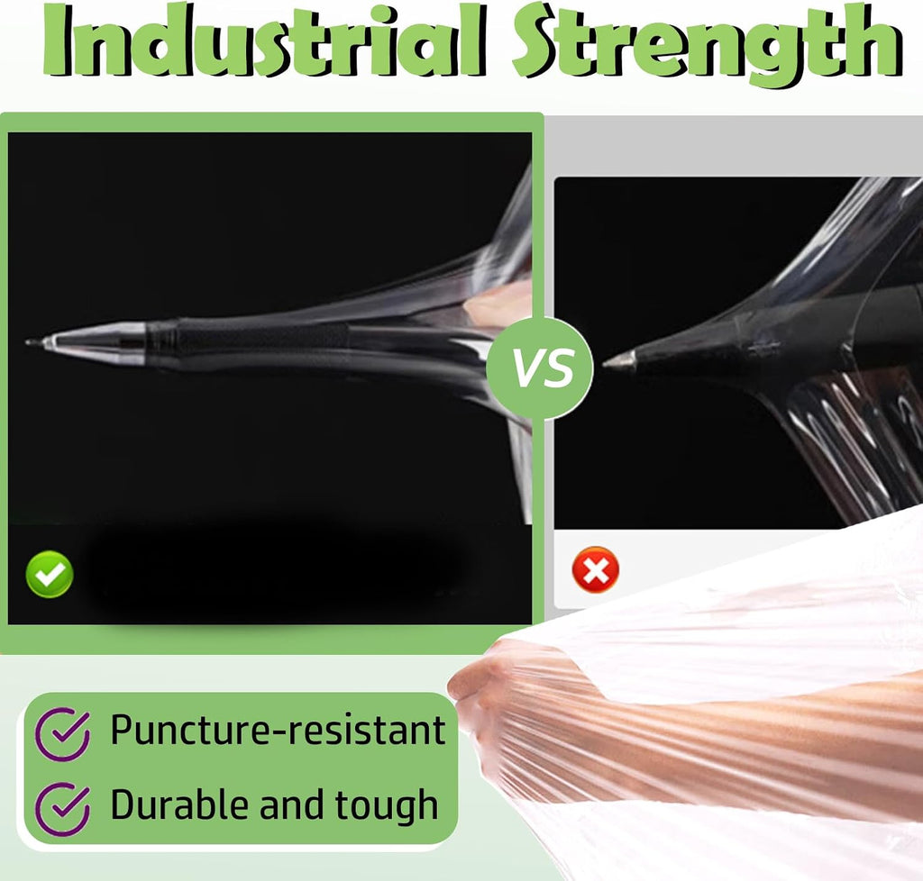 Clear Stretch Wrap Film,4" x1000Ft Pallet Wrap Roll with Handle for Moving Supplies,80 Gauge Industrial Strength