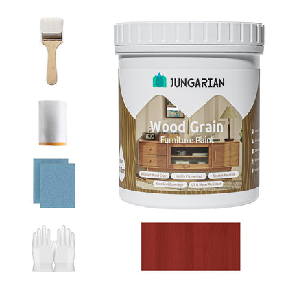 Wood Grain Furniture Paint 10.5oz with Tools - One-step No Need Prime No Need Varnish - Water-based & Low Odor