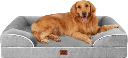 Orthopedic Dog Beds Large Sized Dog, Waterproof Memory Foam Pet Bed with Sides, Non-Slip Bottom Large Pet Bed with