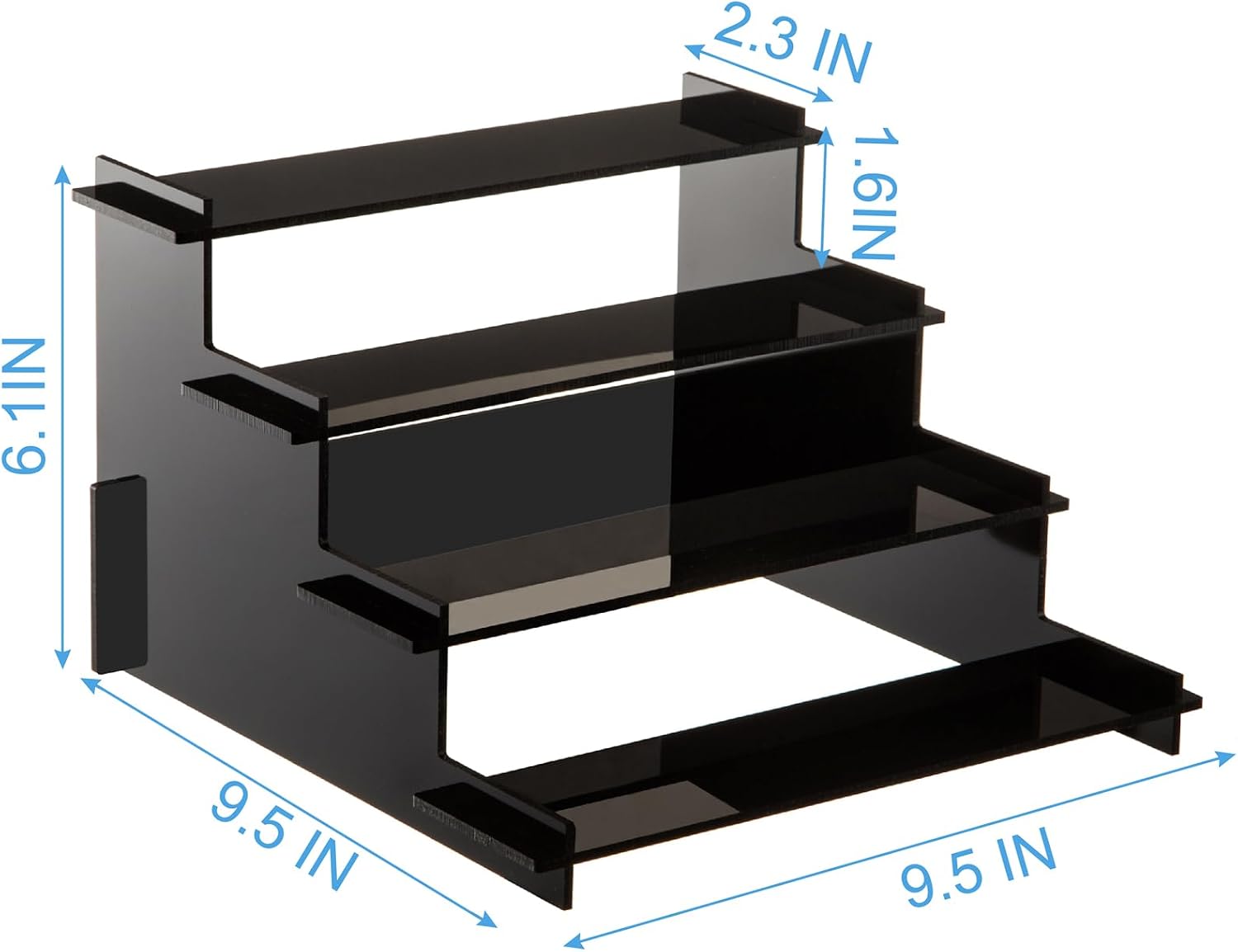 4 Tier Black Acrylic Display Risers, Perfume Organizer Stand, Cupcake Stand Holder, Shelf Risers for Display Stands
