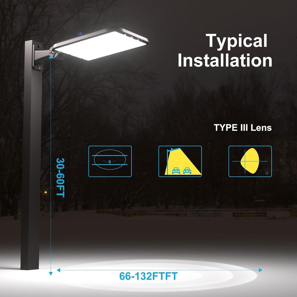Lightdot LED Parking Lot Lights Outdoor 2Pack 500W LED Parking Lot Lighting