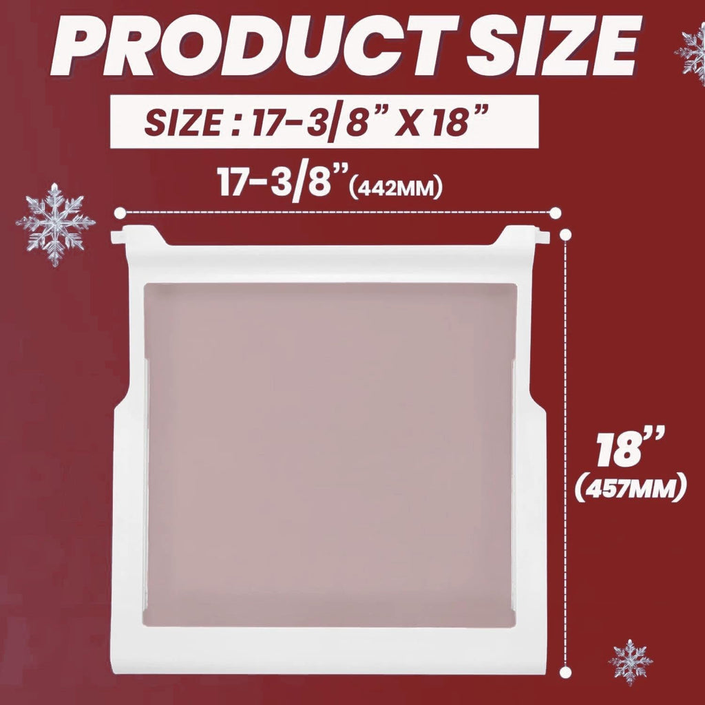Refrigerator Glass Shelf Replacement for Whirlpool ED5VHEXVB00 ED5VHEXVB01 ED5VHEXVB02 ED5VHEXVB03 ED5VHEXVB04 ED5VHEXVB06 ED5VHEXVB07 ED5VHEXVB08 ED5VHEXVB09 ED5VHEXVL00 ED5VHEXVL01 ED5VHEXVL02