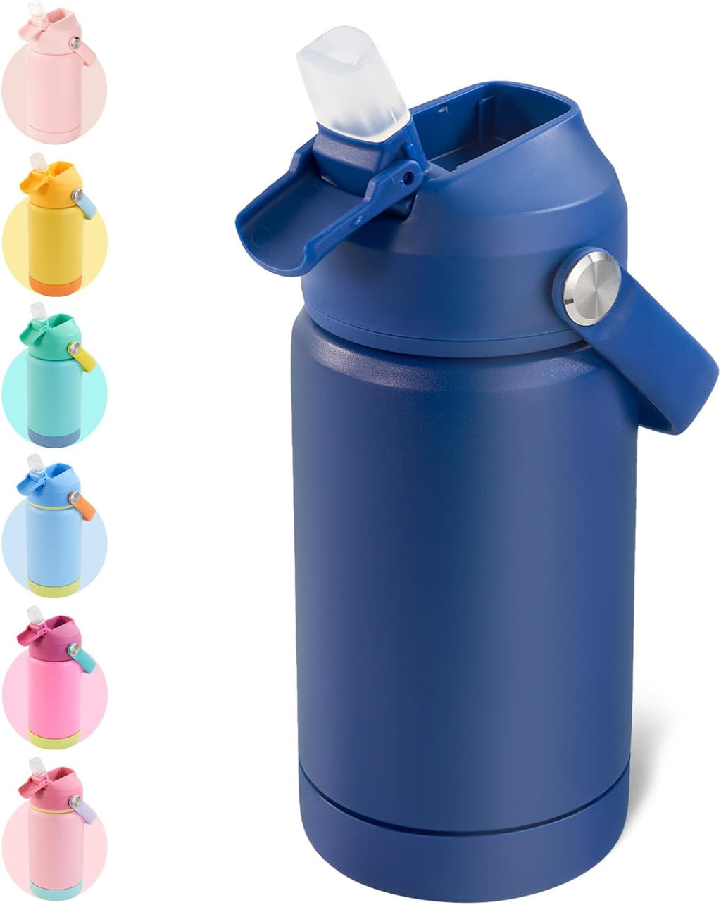12oz Kids Water Bottle, Stainless Steel Insulated Water Bottle, Toddler Cup with Straws Leak-Proof, Kids Water