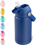 12oz Kids Water Bottle, Stainless Steel Insulated Water Bottle, Toddler Cup with Straws Leak-Proof, Kids Water
