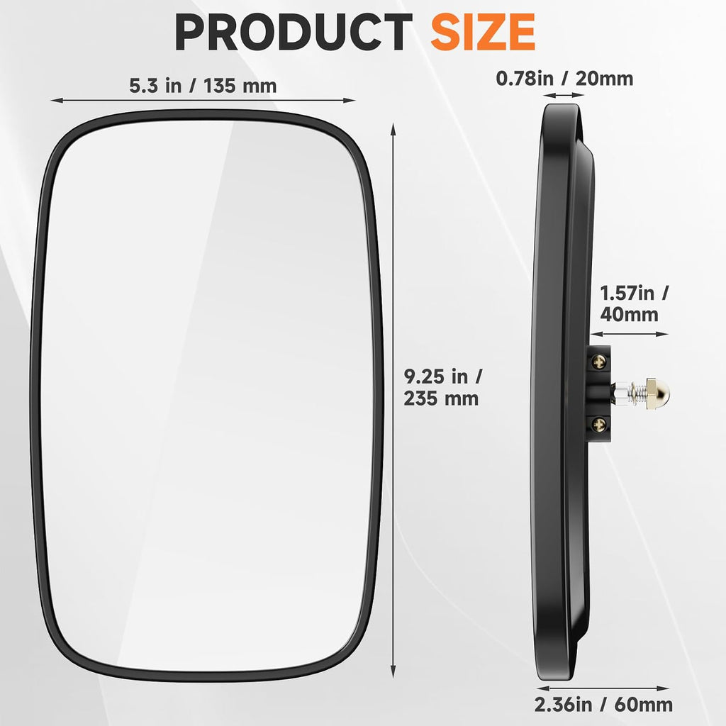 Universal Forklift Rear View Mirrors, Square HD Wide-Angle Forklift Convex Mirror for Truck, Forklift, RV, Track