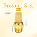 4 Pieces Pneumatic Muffler Insert Pneumatic Brass Exhaust Muffler Filter