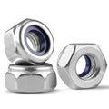 10Pcs M12-1.75 Lock Nuts, Nylon Insert Locknuts 304 Stainless Steel 18-8 SS A2-70 Self-Locking Nuts, Coarse Thread Hex Nylock Nut