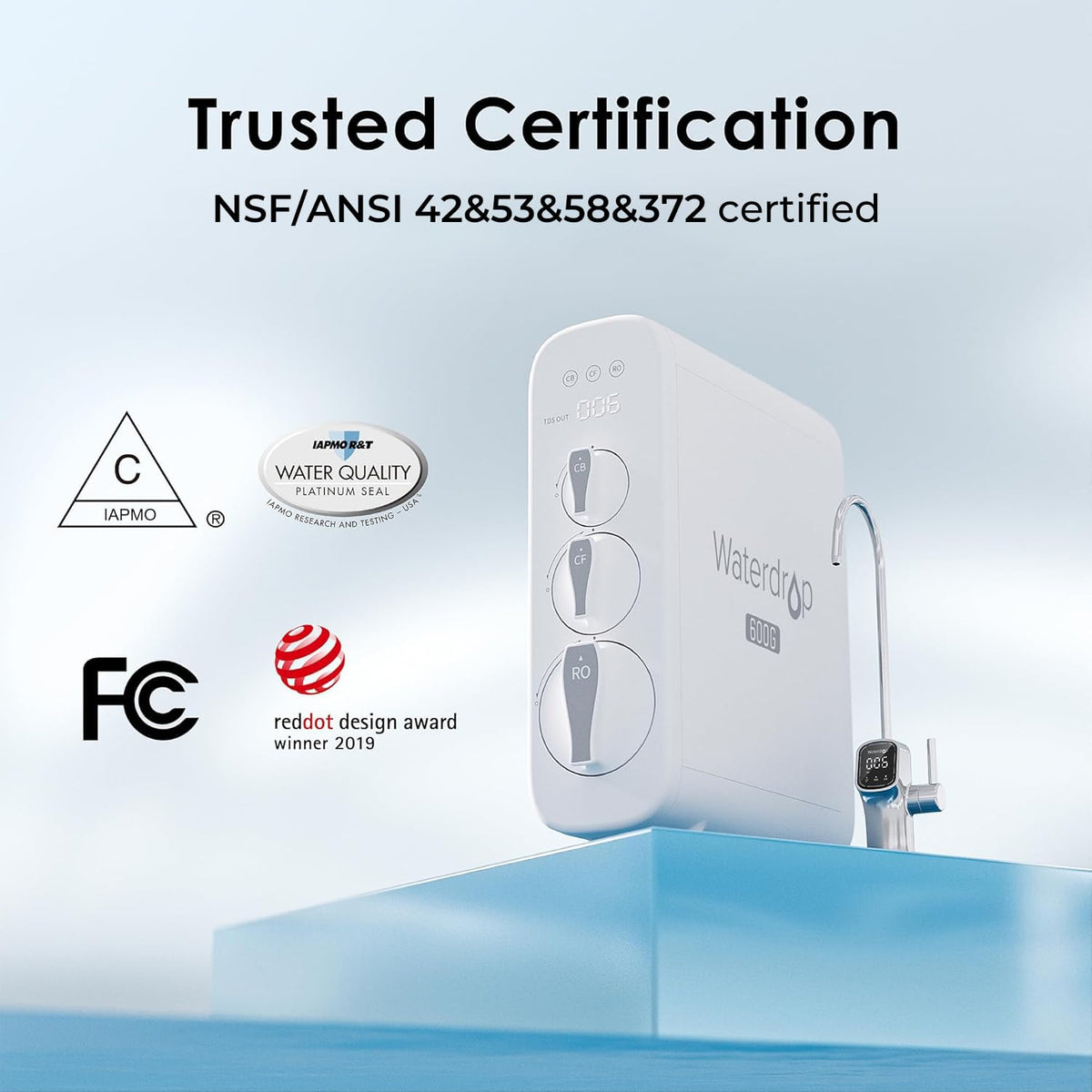 G3P600 Tankless Reverse Osmosis Water Filter System, 600 GPD