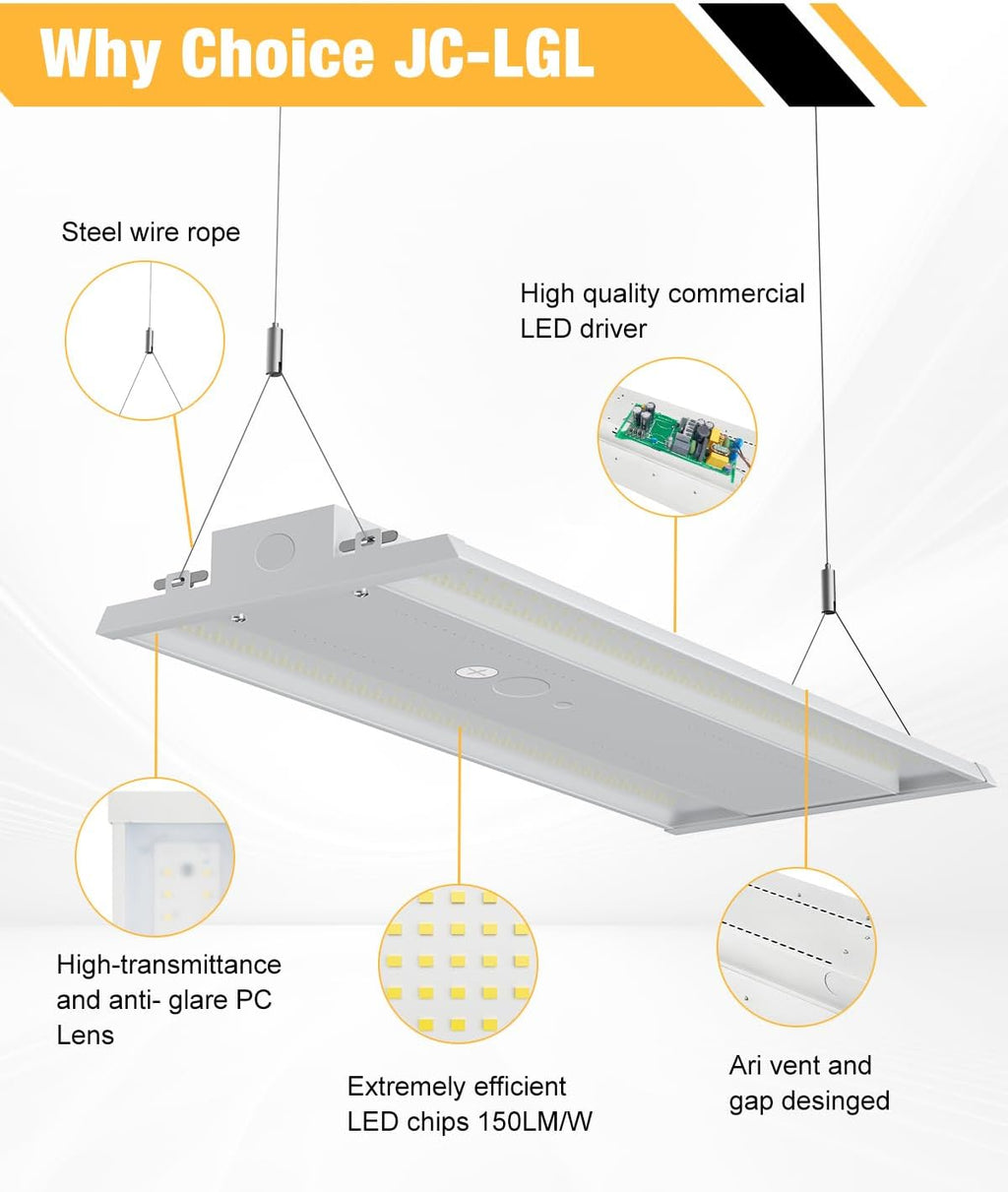 4FT LED Linear High Bay Light,400W 60000LM 5000K High Bay Shop Light