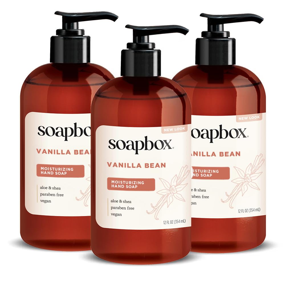 Vanilla Bean Liquid Hand Soap - Moisturizing Hand Wash - 3 Pack