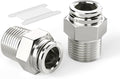 TAILONZ 304 Stainless Steel 1/2" x 1/2" NPT Push to Connect Straight 2Pcs