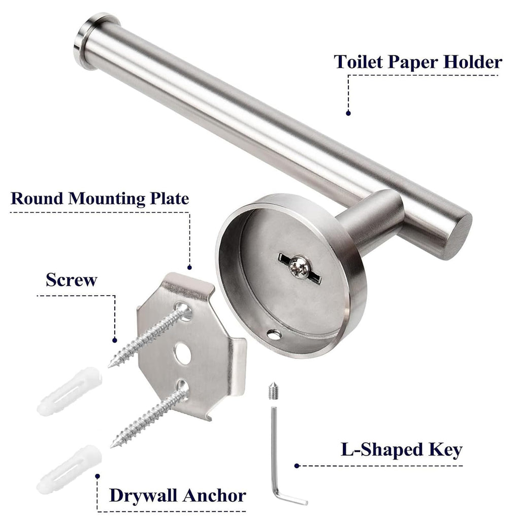 Toilet Paper Holder Wall Mount - Brushed Nickel