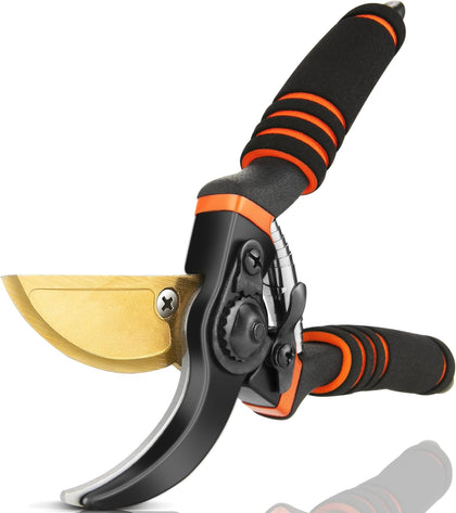 Pruning Shears, Garden Shears - Hewog 8.5" Professional Premium SK5 Steel with Titanium Bypass Pruning Shears for
