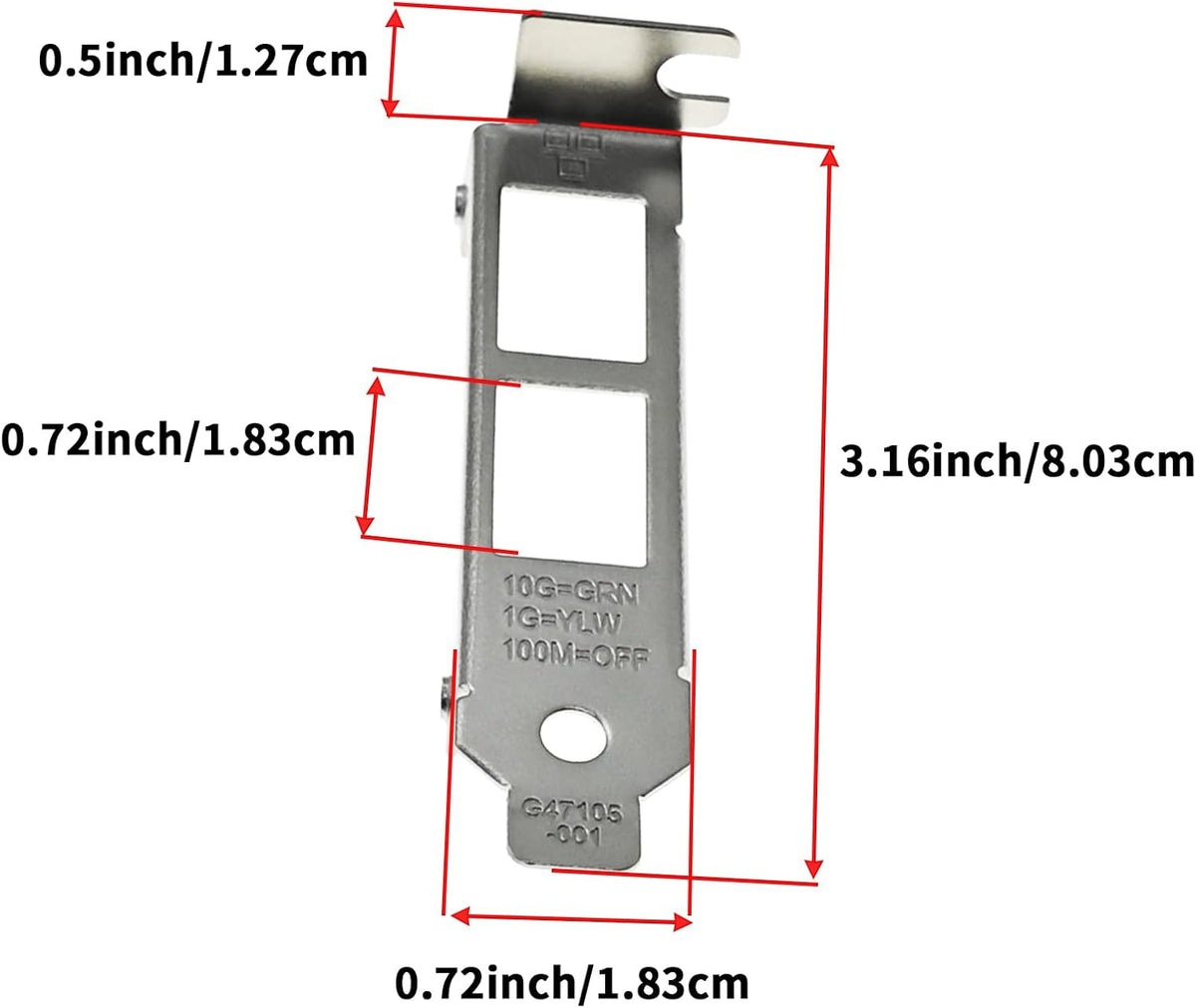 Low Profile Short Bracket Compatible with Intel X550-T2 X540-T2