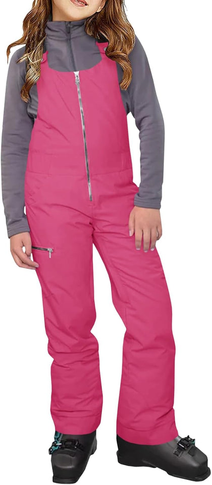Kids Snow Bibs Waterproof Insulated Ski Pants Overalls Snowsuit | Easy on/off,Snow pants,Snowboard Overalls,,Girls