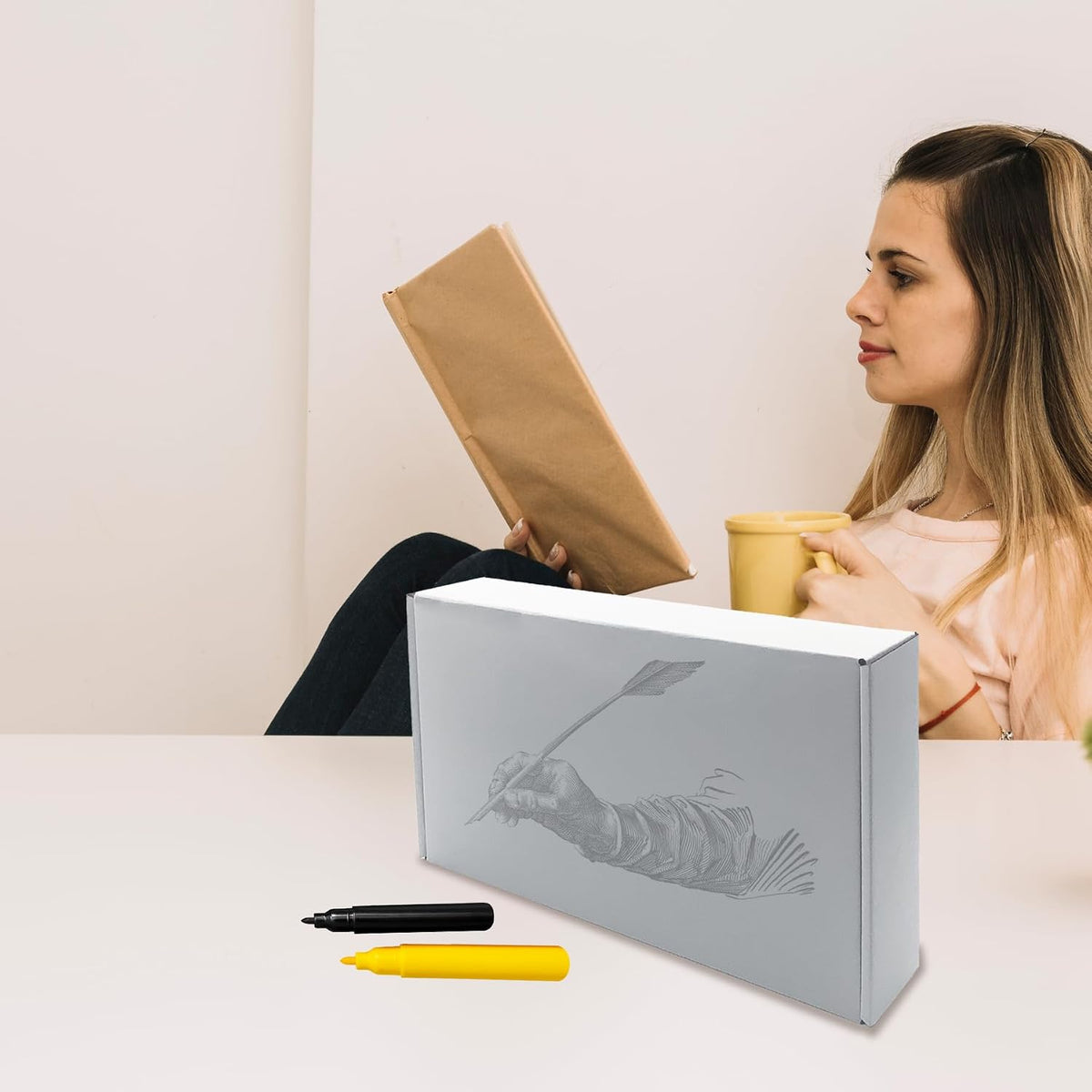12x6x2 inches Shipping Boxes Set of 25, White Corrugated Cardboard Mailers