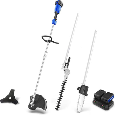 Upgraded 40V Cordless String Trimmer & Edger, 4-in-1 Multi-Tool Kit with Hedge Trimmer, Brush Cutter & Pole Saw