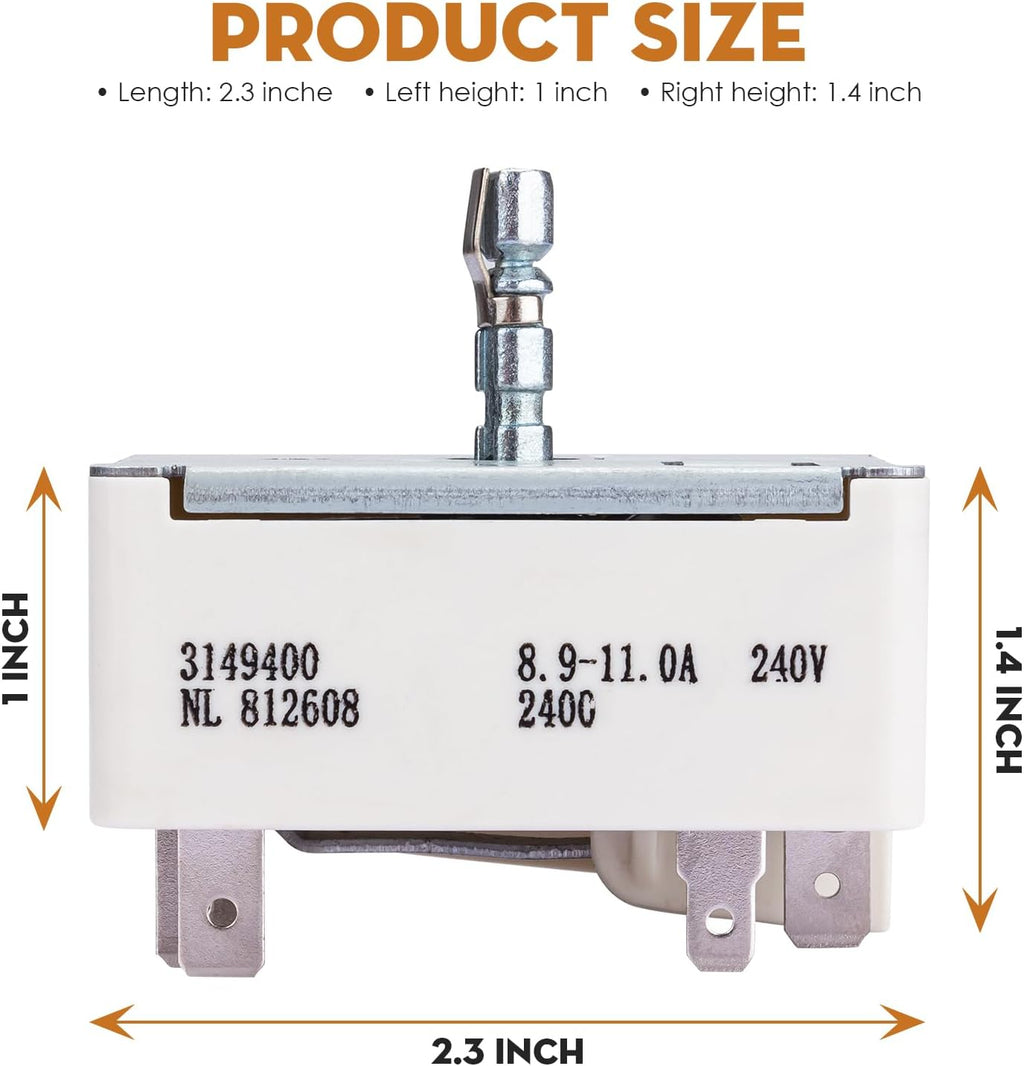 3149400 3148954 WP3149400 3148953 Infinite Range Switch Fits for Whirlpool