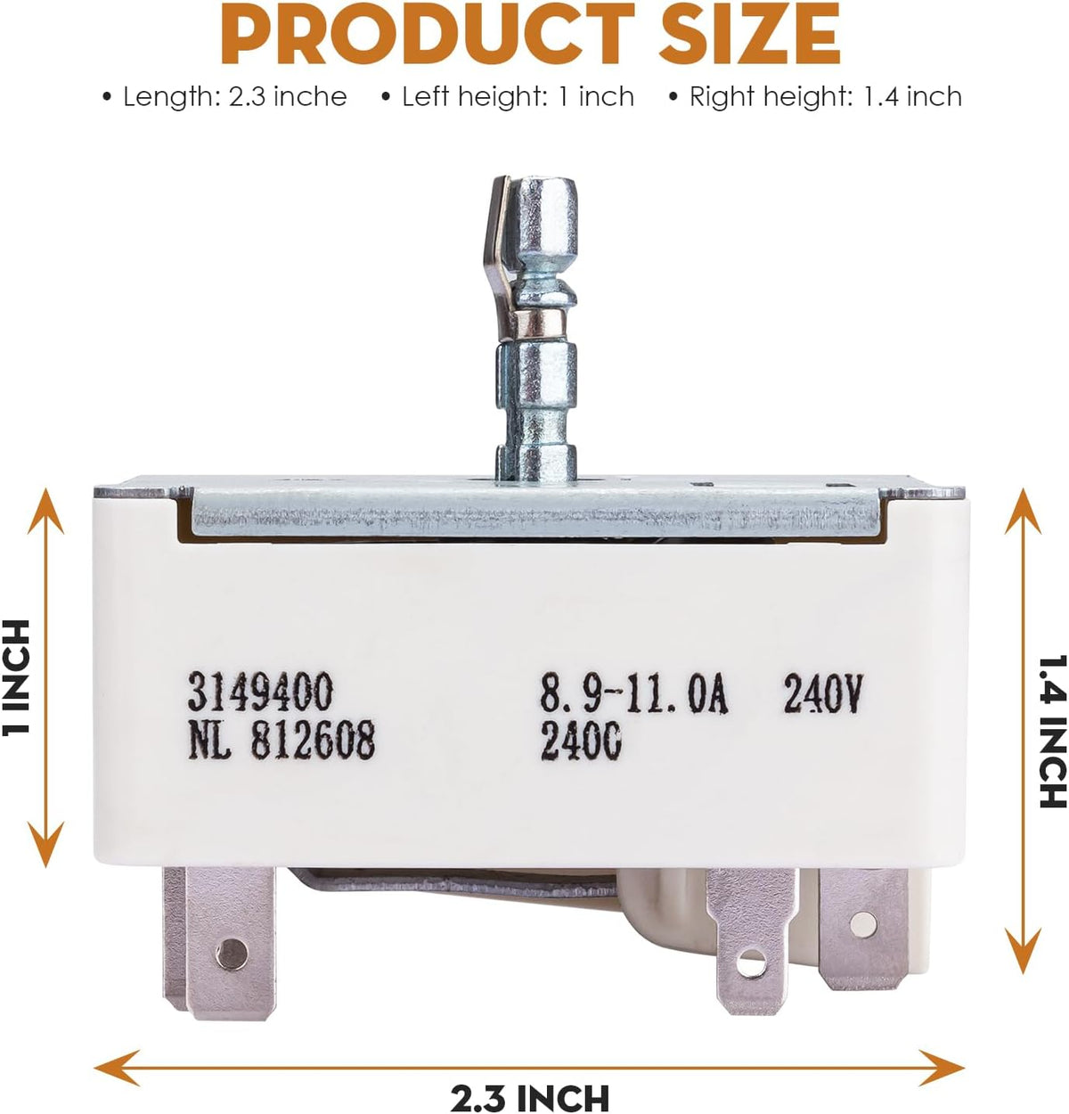 3149400 3148954 WP3149400 3148953 Infinite Range Switch Fits for Whirlpool