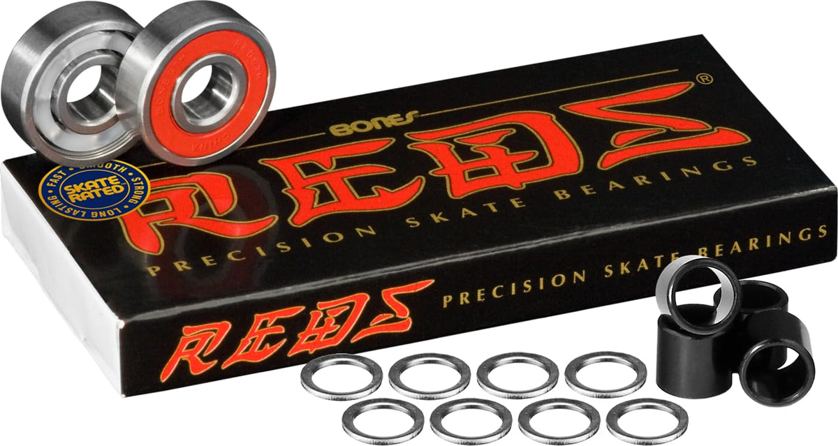 Bones Reds Bearings 8 pk w/Spacers & Washers Bundle