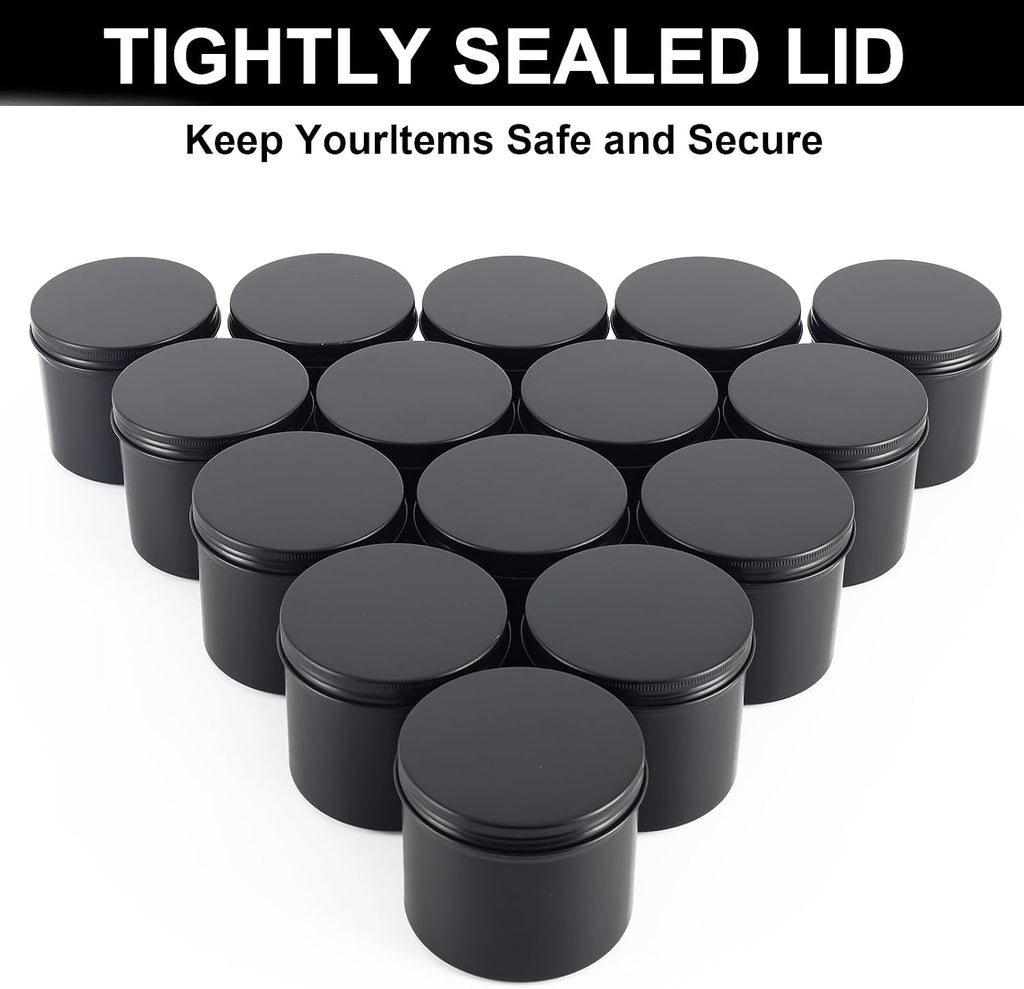Black Candle Jars 10 oz Matte Tins 24 PCS Metal Candle Containers with Lids Bulk Candle Containers for Balms, Salve