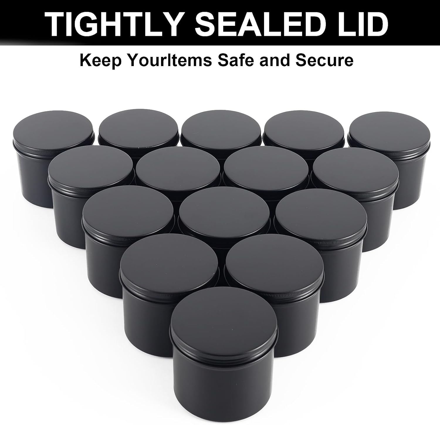 Black Candle Jars 10 oz Matte Tins 24 PCS Metal Candle Containers with Lids Bulk Candle Containers for Balms, Salve