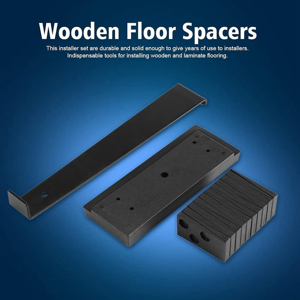 Floor Install Kit, Laminate Wood Flooring Installation Kit, Pull Bar, Black Tapping Block, 20 x Black Spacer, Black