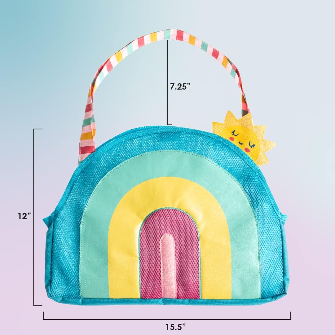 Beach Tote with Sand Toys - Toddler and Baby Beach Toys, Travel Friendly Beach Set, 6 Piece Beach Play Set, Beach Bag