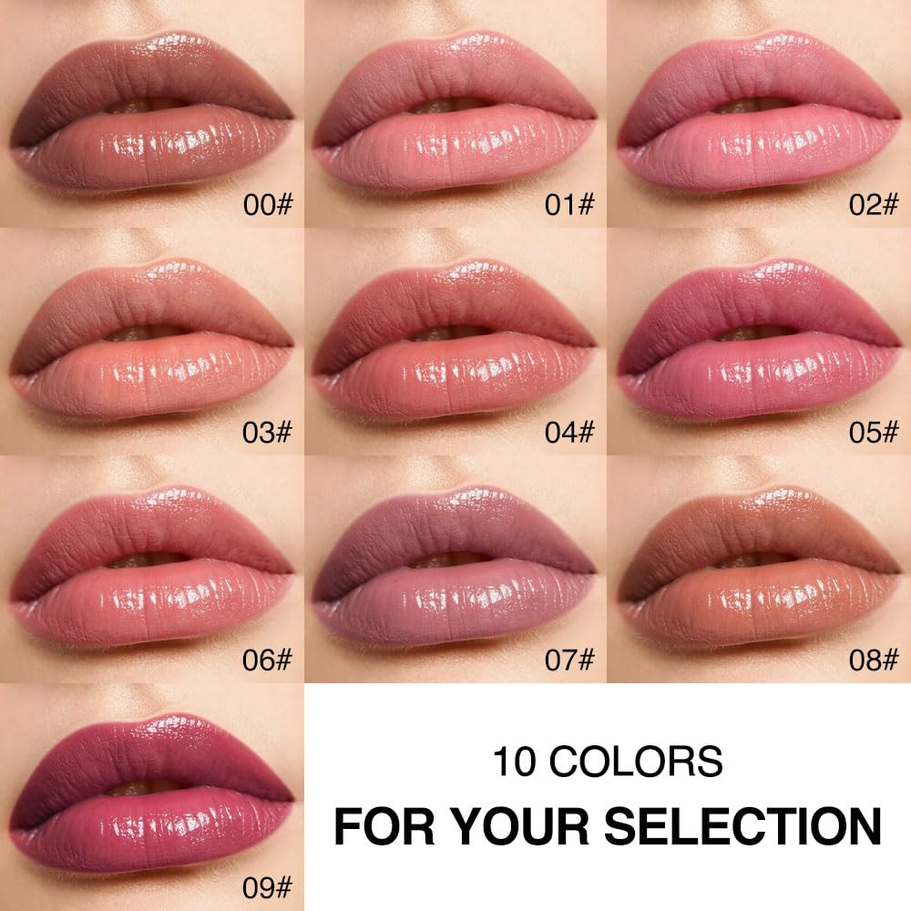 Honey Nude Tinted Lip Balm for Women, Hydrating Lip Oil Stick Lip Gloss Lipstick for Mature Skin, Sheer Lightweight