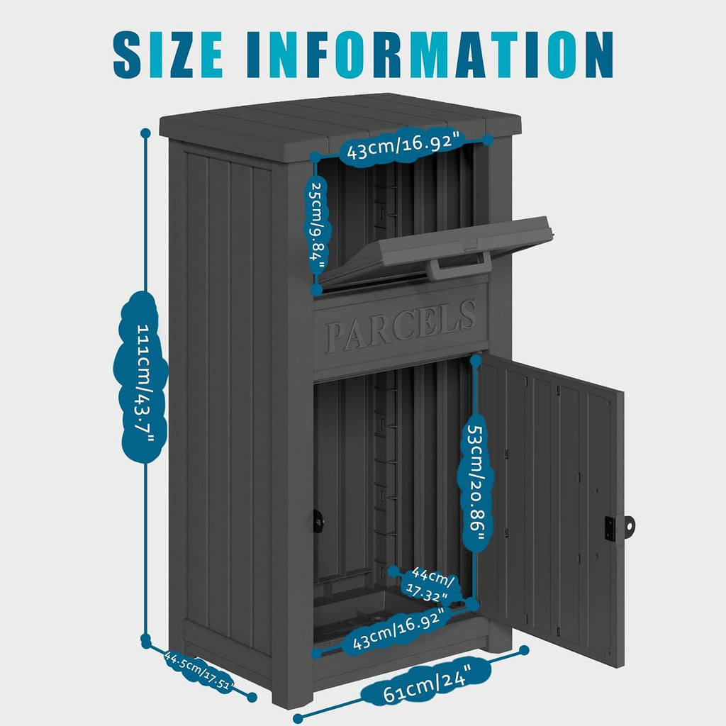 Package Delivery Box for Outside, Outdoor Storage with Lockable Secure, Anti-Theft Parcel Drop Boxes Outdoor Package
