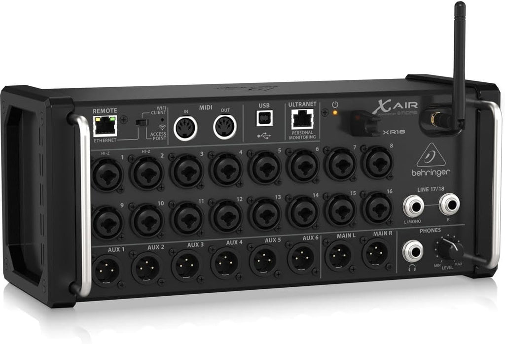 X AIR XR18 18-Channel, 12-Bus Digital Mixer for iPad/Android Tablets with 16 Programmable Midas Preamps, Integrated